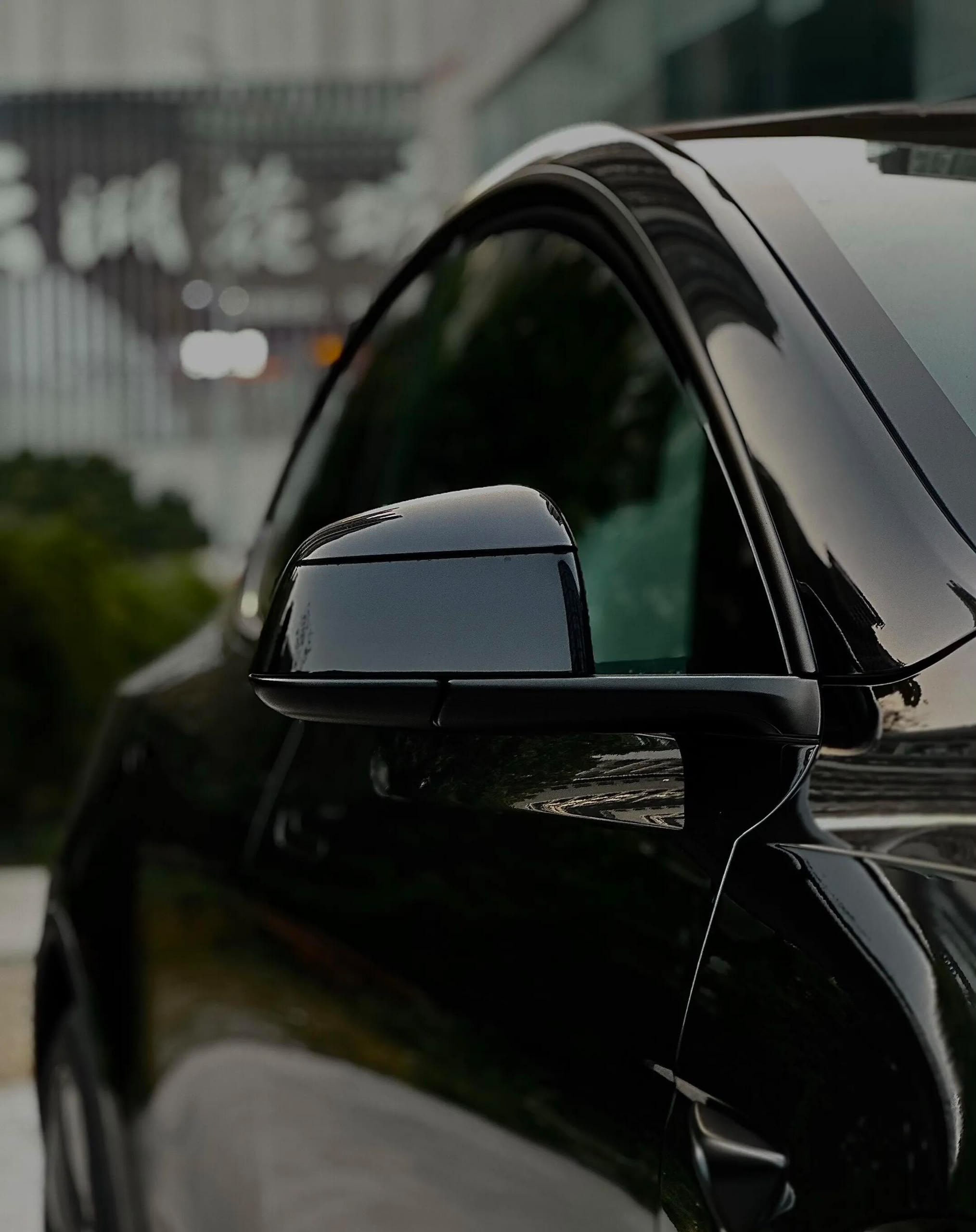 Tesla Model Y side mirror close-up detail